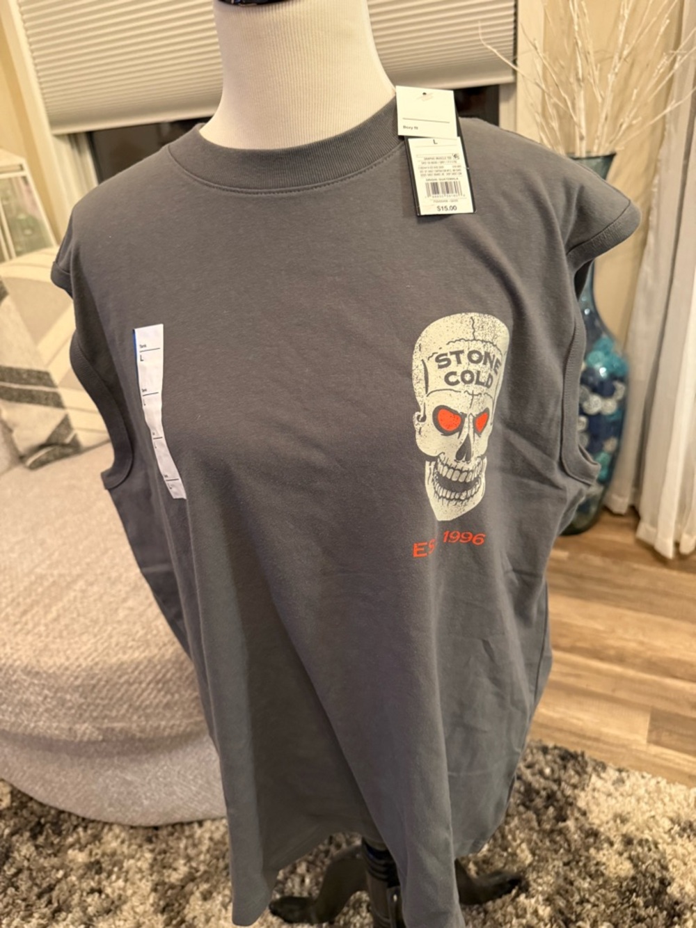 Target Gray Graphic Muscle Tee - Boxy Fit